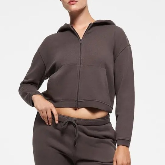 SKIMS French terry shrunken zip up hoodie - Picture 7 of 11